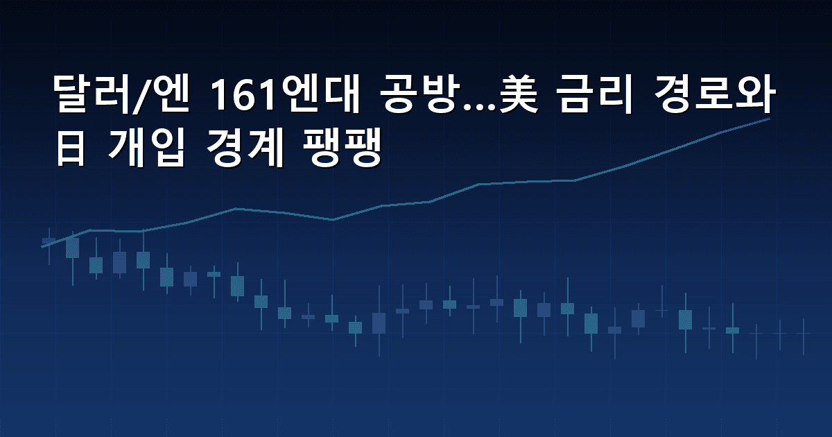 달러/엔 161엔대 공방…美 금리 경로와 日 개입 경계 팽팽